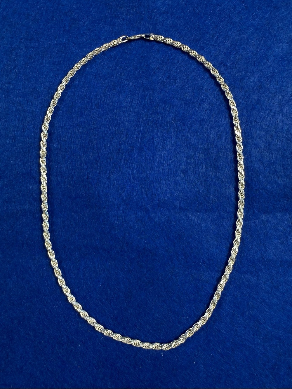 Italy 925 Sterling Silver Rope chain, 20”.